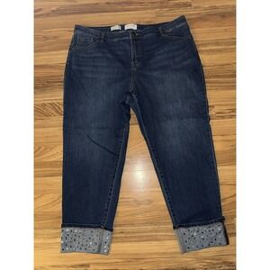 Lane Bryant Mid-Rise Boyfriend Capri Jeans Cuffed Pants Stretch Women's size 20
